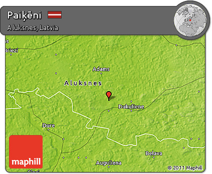 Physical 3D Map of Paiķēni