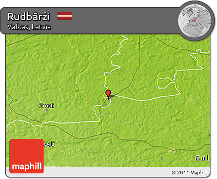 Physical 3D Map of Rudbārži