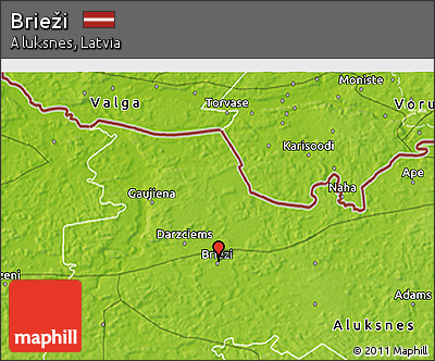 Physical 3D Map of Brieži