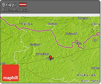 Physical 3D Map of Brieži