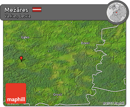 Satellite 3D Map of Mežāres