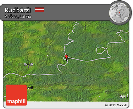 Satellite 3D Map of Rudbārži
