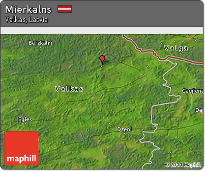 Satellite 3D Map of Mierkalns