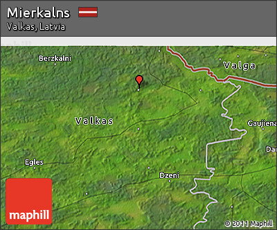 Satellite 3D Map of Mierkalns