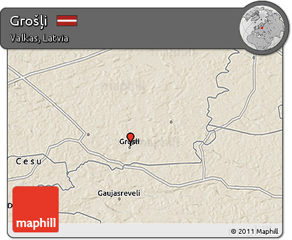 Shaded Relief 3D Map of Grošļi