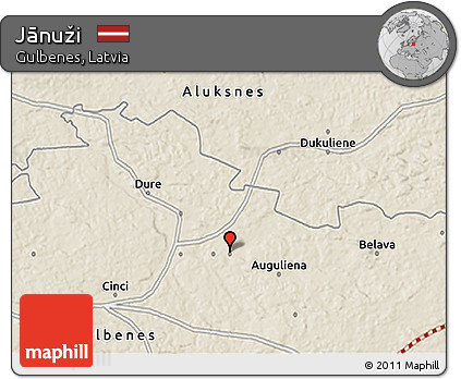 Shaded Relief 3D Map of Jānuži