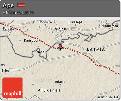 Shaded Relief 3D Map of Ape