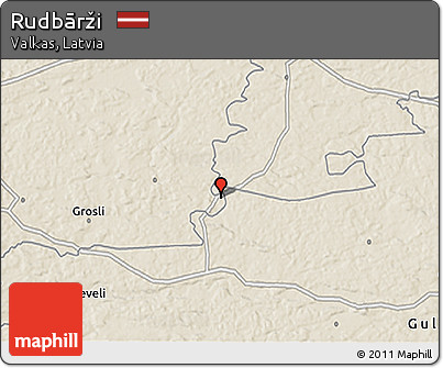 Shaded Relief 3D Map of Rudbārži