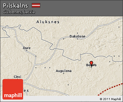 Shaded Relief 3D Map of Pilskalns