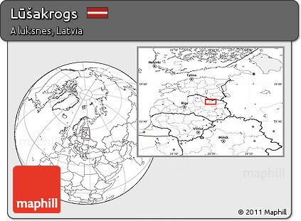 Blank Location Map of Lūšakrogs