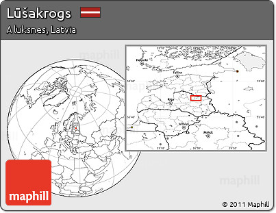 Blank Location Map of Lūšakrogs