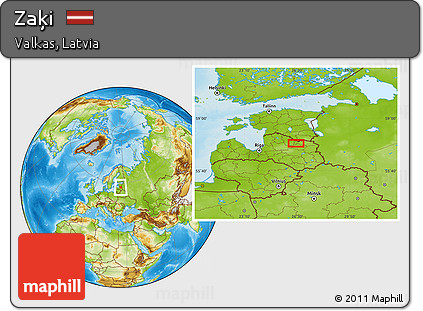 Physical Location Map of Zaķi
