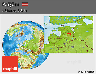 Physical Location Map of Paiķēni