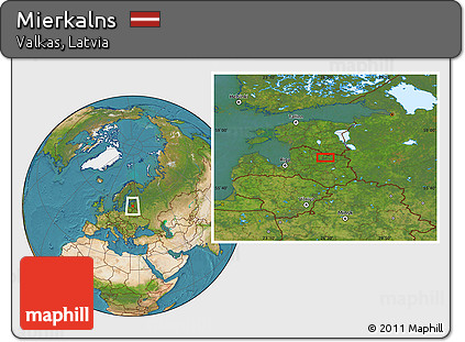 Satellite Location Map of Mierkalns