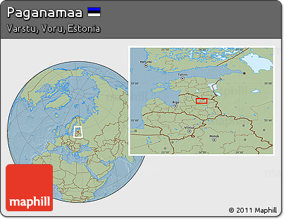 Savanna Style Location Map of Paganamaa, hill shading