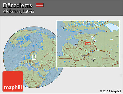 Savanna Style Location Map of Dārzciems, hill shading