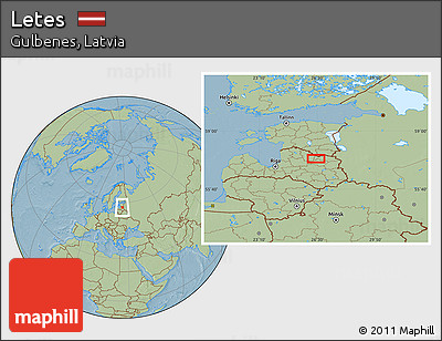 Savanna Style Location Map of Letes, hill shading
