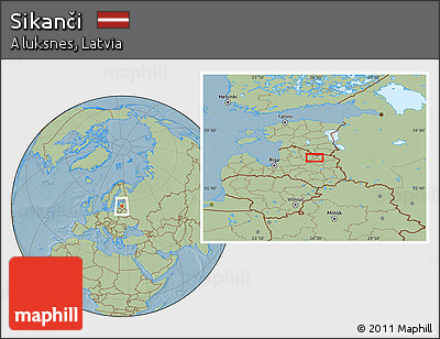 Savanna Style Location Map of Sikanči, hill shading