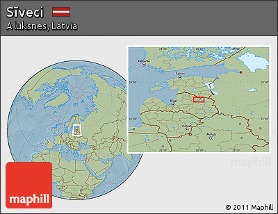 Savanna Style Location Map of Sīveci, hill shading