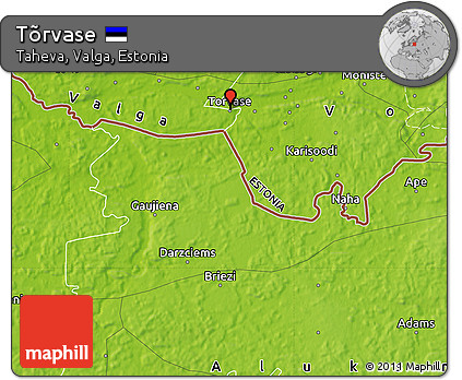 Physical Map of Tõrvase