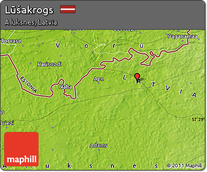Physical Map of Lūšakrogs
