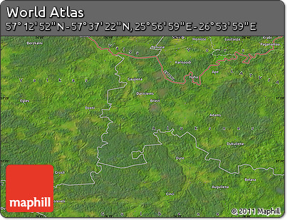 Satellite Map of the Area around 57° 25' 7" N, 26° 25' 29" E