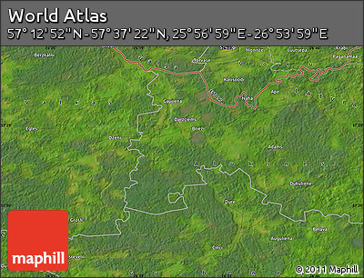 Satellite Map of the Area around 57° 25' 7" N, 26° 25' 29" E