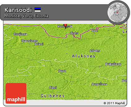 Physical Panoramic Map of Karisöödi