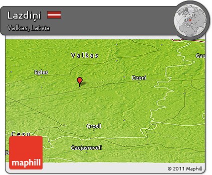 Physical Panoramic Map of Lazdiņi