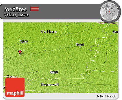 Physical Panoramic Map of Mežāres