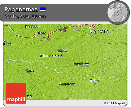 Physical Panoramic Map of Paganamaa