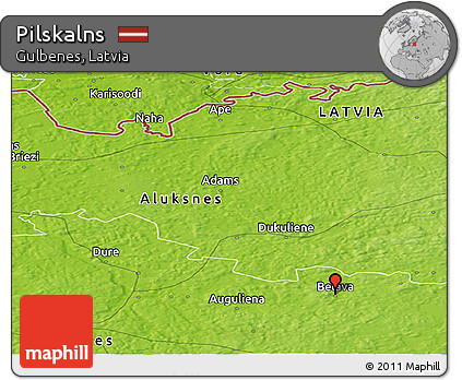 Physical Panoramic Map of Pilskalns