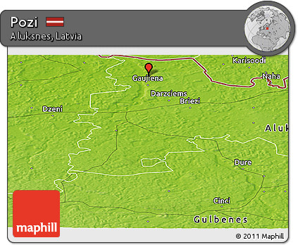 Physical Panoramic Map of Pozi