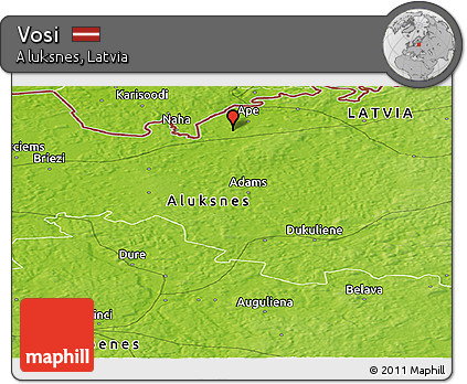 Physical Panoramic Map of Vosi