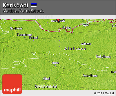 Physical Panoramic Map of Karisöödi