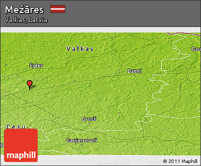 Physical Panoramic Map of Mežāres