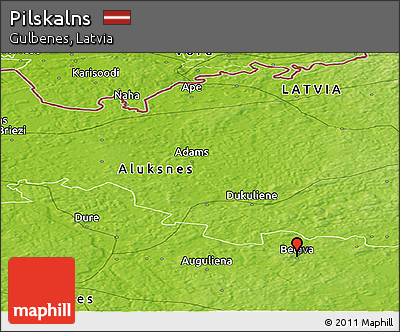 Physical Panoramic Map of Pilskalns