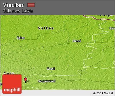 Physical Panoramic Map of Viesītes