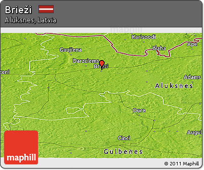 Physical Panoramic Map of Brieži