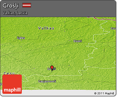 Physical Panoramic Map of Grošļi