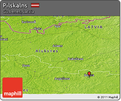 Physical Panoramic Map of Pilskalns