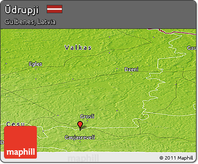 Physical Panoramic Map of Ūdrupji