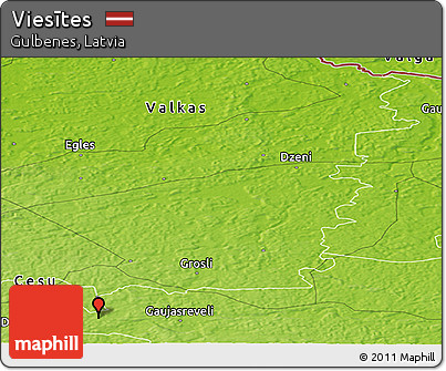 Physical Panoramic Map of Viesītes