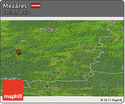 Satellite Panoramic Map of Mežāres