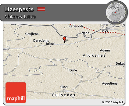 Shaded Relief Panoramic Map of Līzespasts