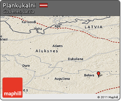 Shaded Relief Panoramic Map of Plankukalni