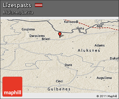 Shaded Relief Panoramic Map of Līzespasts