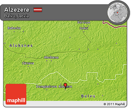 Physical 3D Map of Alzezere