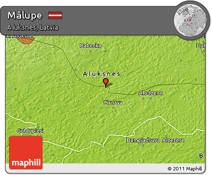 Physical 3D Map of Mālupe