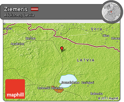 Physical 3D Map of Ziemeris